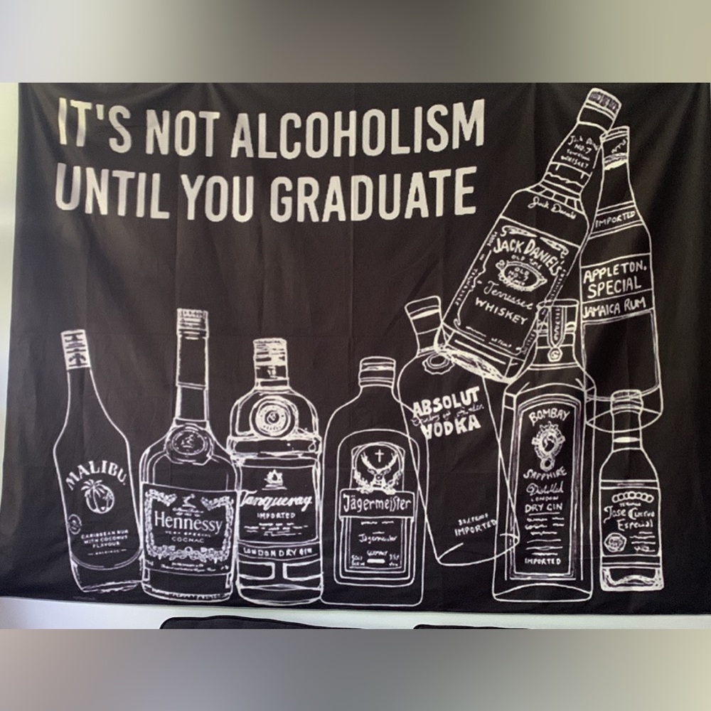 Custom alcohol tapestry!